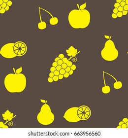 Fruits seamless pattern icon background. Background for textile printing and wrapping paper. Vector illustration.