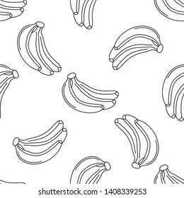 Fruits seamless pattern with icons. Style Outline. Vector background. White background, black icon.