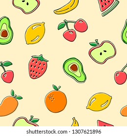 fruits seamless pattern illustration vector