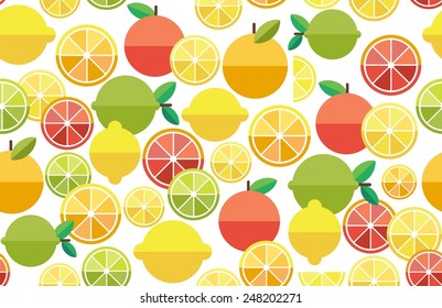 Fruits. Seamless pattern. Vector. 