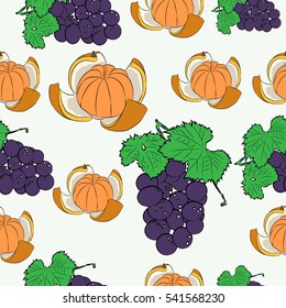 Fruits seamless pattern in vector