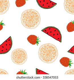 Fruits seamless pattern vector illustration