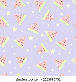 Fruits seamless pattern with watermelon