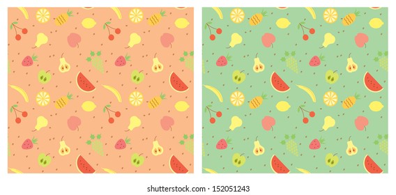 Fruits seamless pattern.Vector color illustration 