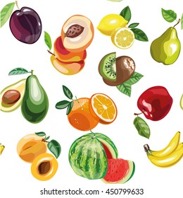Fruits seamless vector pattern