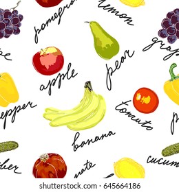 Fruits seamless vector pattern
