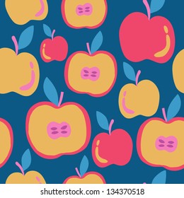 Fruits seamless vector pattern. Abstract background with apples. Healthy food abstract pattern. Vector illustration
