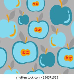 Fruits seamless vector pattern. Abstract background with apples. Healthy food abstract pattern. Vector illustration