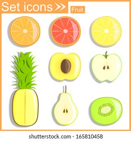 Fruits sectional, vector illustration