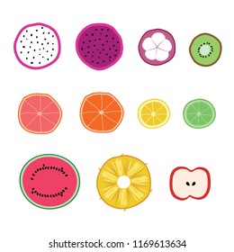 Fruits set design.