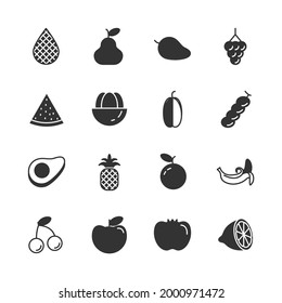 fruits set icon, isolated fruits set sign icon, vector illustration
