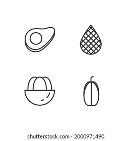 fruits set icon, isolated fruits set sign icon, vector illustration
