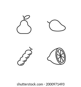 fruits set icon, isolated fruits set sign icon, vector illustration
