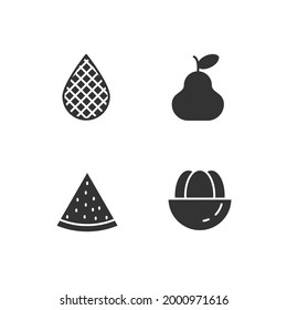 fruits set icon, isolated fruits set sign icon, vector illustration