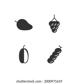 fruits set icon, isolated fruits set sign icon, vector illustration