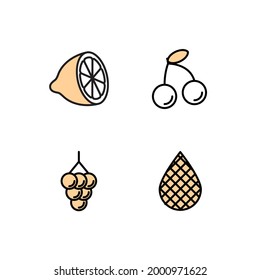 fruits set icon, isolated fruits set sign icon, vector illustration