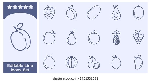 fruits set icon symbol template for graphic and web design collection logo vector illustration