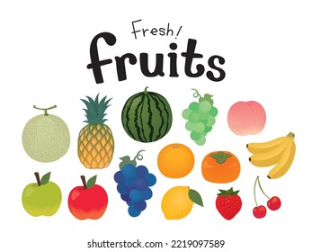 fruits set icon vector illustration