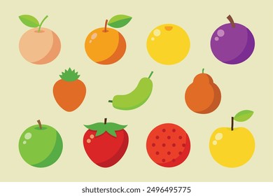 Fruits set illustration creative design (5)