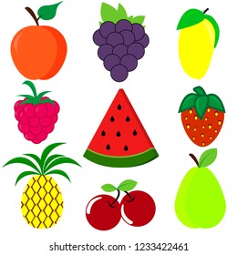  Fruits set. vector 