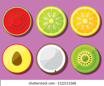 Fruits set vector illustration