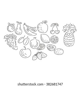 Fruits set vector illustration
