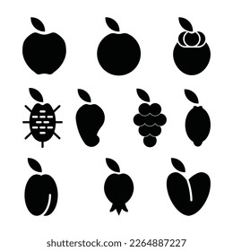 fruits set vector. suitable for food and drink icon, sign or symbol.