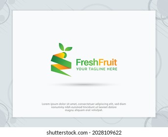 Fruits shop logo design and letter logo