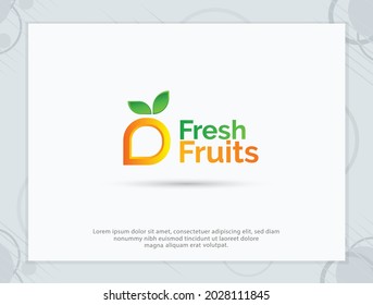 Diseño del logotipo de la tienda de frutas y logotipo de la carta