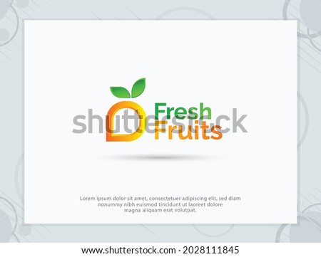 Fruits shop logo design and letter logo