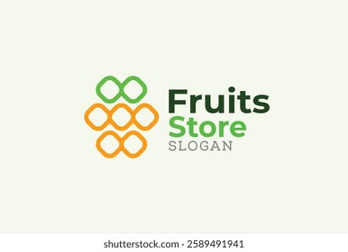 Fruits shop vector logo design
