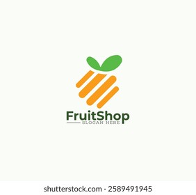 Fruits shop vector logo design