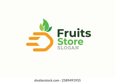 Fruits shop vector logo design