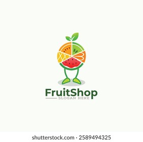 Fruits shop vector logo design
