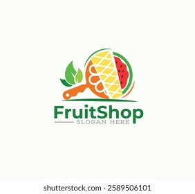 Fruits shop vector logo design