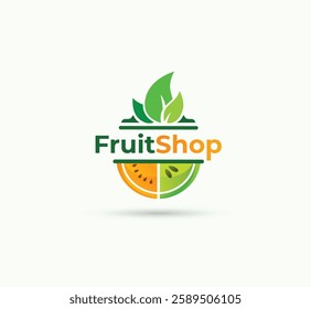 Fruits shop vector logo design