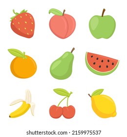 Fruits Sign Emoji Icon Illustration. Food Vector Symbol Emoticon Design Clip Art Sign Comic Style.