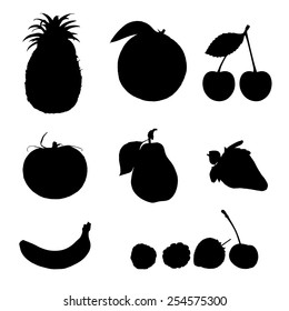 fruits silhouette vector