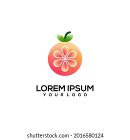 Fruits simple logo color illustration