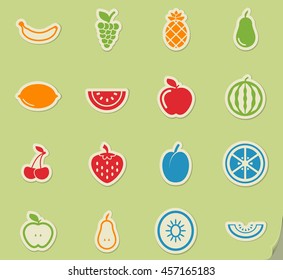 Fruits simply symbols for web and user interface