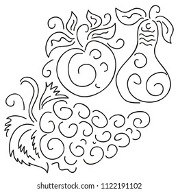 Fruits. Sketch. Vector illustration