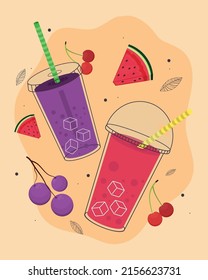 frutas y suavidades con hielo