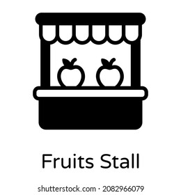 Fruits stall icon in glyph vector design