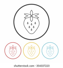 fruits strawberry line icon