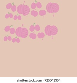 Fruits striped pattern . Hand drawn.