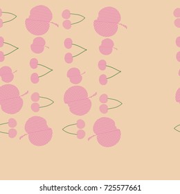 Fruits striped pattern . Hand drawn.