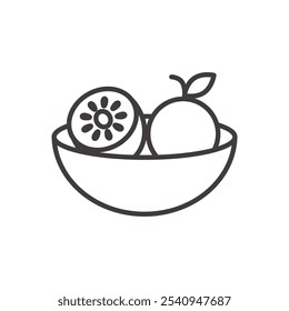 Fruits stroke icon in black