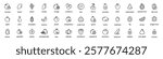 Fruits Stroke icon collections. Fruits - thin line web icon set. Outline icons collection. Simple vector illustration. Strawberry, peach, apple, raspberry, pear, banana, orange