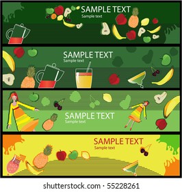 Fruits summer banners