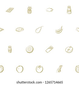 Fruits and Table setting set. Background for printing, design, web. Usable as icons. Seamless. Color.